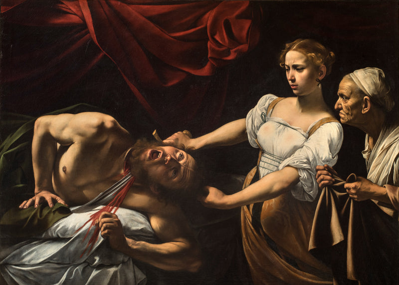 Judit onthoofdt Holofernes, Caravaggio, kunstdruk van willem.