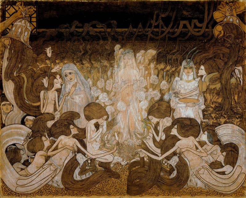De drie bruiden, Jan Toorop, kunstdruk van willem.