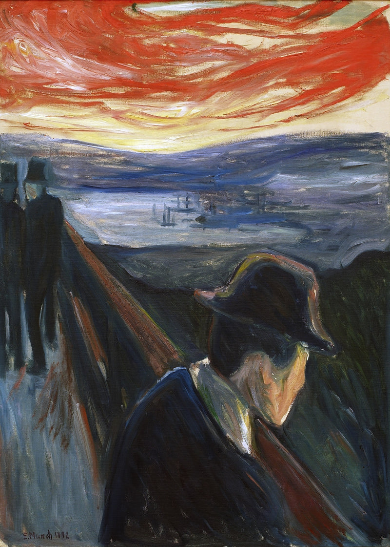 Wanhoop, Edvard Munch, kunstdruk van willem.