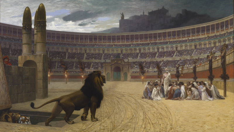 Het laatste gebed van de christelijke martelaren, Jean-Léon Gérôme, kunstdruk van willem.