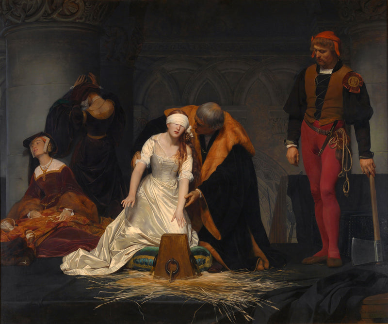 De terechtstelling van Lady Jane Grey, Paul Delaroche, kunstdruk van willem.