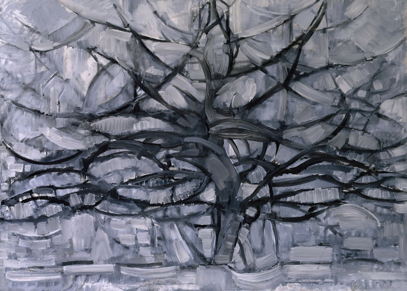De grijze boom, Piet Mondriaan, kunstdruk van willem.