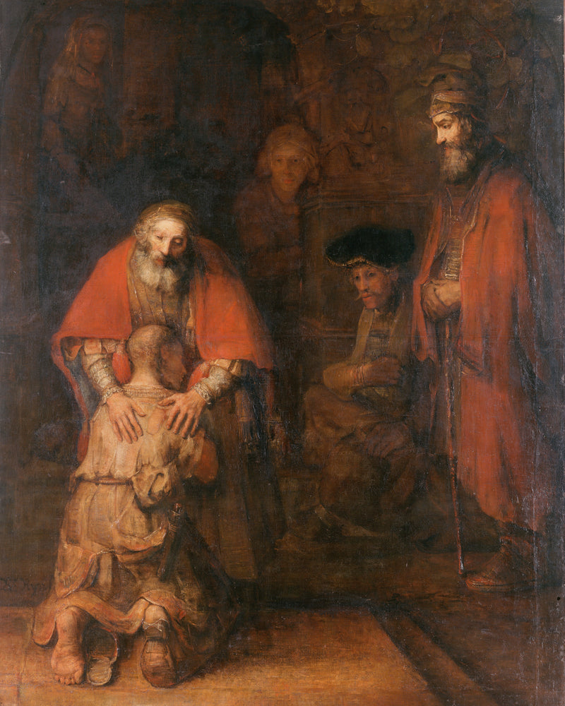 De terugkeer van de verloren zoon, Rembrandt van Rijn, kunstdruk van willem.