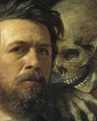 Zelfportret met vioolspelende dood, Arnold Böcklin, detail