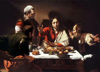 De Emmaüsgangers, Caravaggio, kunstdruk van willem.
