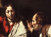 De Emmaüsgangers, Caravaggio, detail