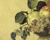 Mand met fruit, Caravaggio, detail
