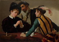 De valsspelers, Caravaggio, kunstdruk van willem.