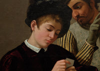 De valsspelers, Caravaggio, detail