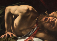 Judit onthoofdt Holofernes, Caravaggio, detail