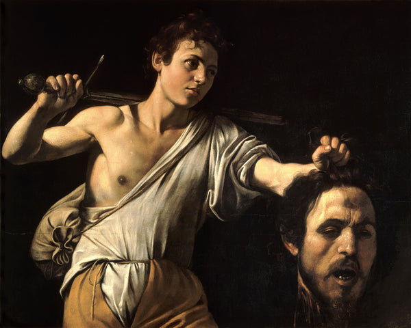 David met het hoofd van Goliat (Wenen), Caravaggio, kunstdruk van willem.