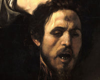 David met het hoofd van Goliat (Wenen), Caravaggio, detail