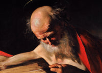 De schrijvende Hiëronymus, Caravaggio, detail