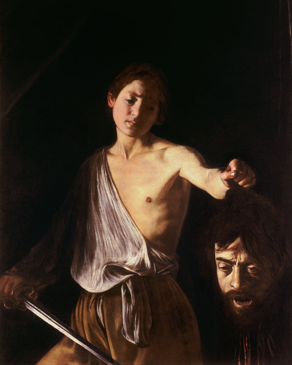 David met het hoofd van Goliat (Rome), Caravaggio, kunstdruk van willem.
