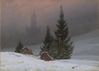 Winterlandschap, Caspar David Friedrich, kunstdruk van willem.