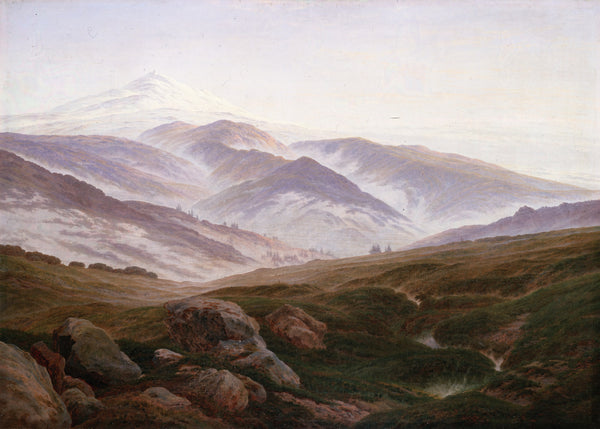 Herinnering aan het Reuzengebergte, Caspar David Friedrich, kunstdruk van willem.