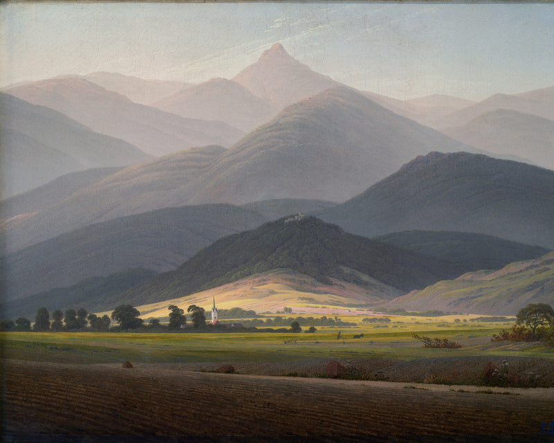 Het Reuzengebergte, Caspar David Friedrich, kunstdruk van willem.