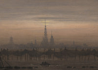 Greifswald in maanlicht, Caspar David Friedrich, detail