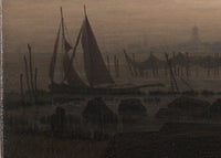 Greifswald in maanlicht, Caspar David Friedrich, detail