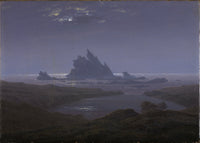 Rotsrif aan het zeestrand, Caspar David Friedrich, kunstdruk van willem.
