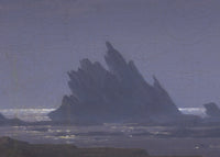 Rotsrif aan het zeestrand, Caspar David Friedrich, detail