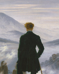 De wandelaar boven de nevelzee, Caspar David Friedrich, detail