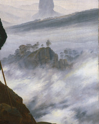 De wandelaar boven de nevelzee, Caspar David Friedrich, detail