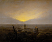 Maansopkomst boven zee, Caspar David Friedrich, kunstdruk van willem.
