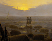 Maansopkomst boven zee, Caspar David Friedrich, detail