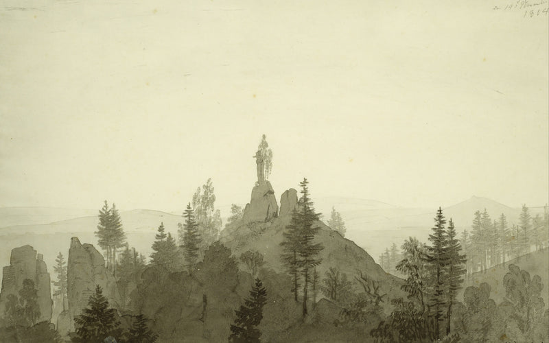 Madonna in het gebergte, Caspar David Friedrich, kunstdruk van willem.