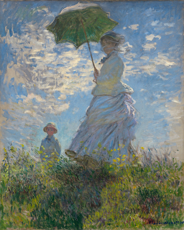 Vrouw met parasol, Claude Monet, kunstdruk van willem.