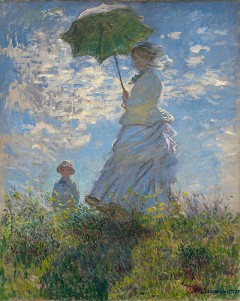 Vrouw met parasol, Claude Monet, kunstdruk van willem.