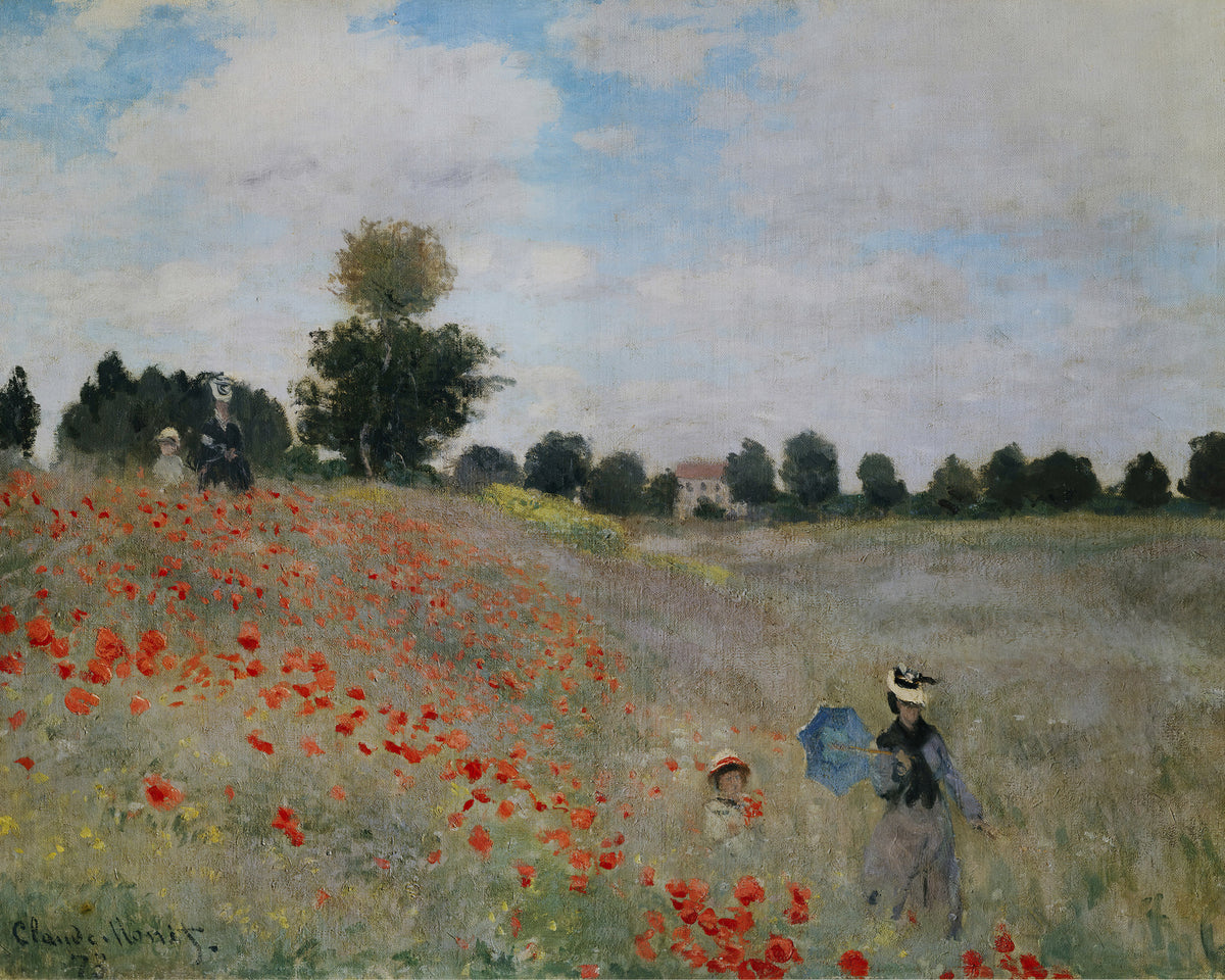 Red Poppy-field at Argentuil, Claude Monet, kunstdruk van willem.