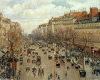 Boulevard Montmartre, namiddag, zon, Camille Pissarro, kunstdruk van willem.