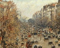 Boulevard Montmartre, namiddag, zon, Camille Pissarro, detail