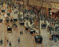 Boulevard Montmartre, namiddag, zon, Camille Pissarro, detail