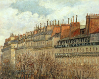 Boulevard Montmartre, namiddag, zon, Camille Pissarro, detail