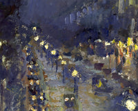 Boulevard Montmartre bij nacht, Camille Pissarro, detail