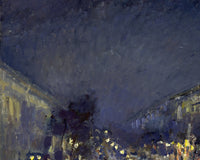 Boulevard Montmartre bij nacht, Camille Pissarro, detail