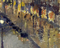 Boulevard Montmartre bij nacht, Camille Pissarro, detail