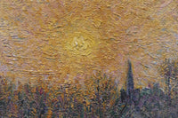 Zicht op Bazincourt bij zonsondergang, Camille Pissarro, detail