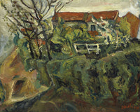 Huizen in een landschap, Chaïm Soutine, kunstdruk van willem.