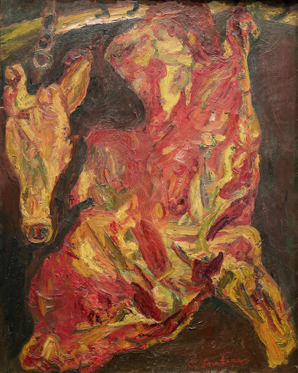 Rund en kalfskop, Chaïm Soutine, kunstdruk van willem.