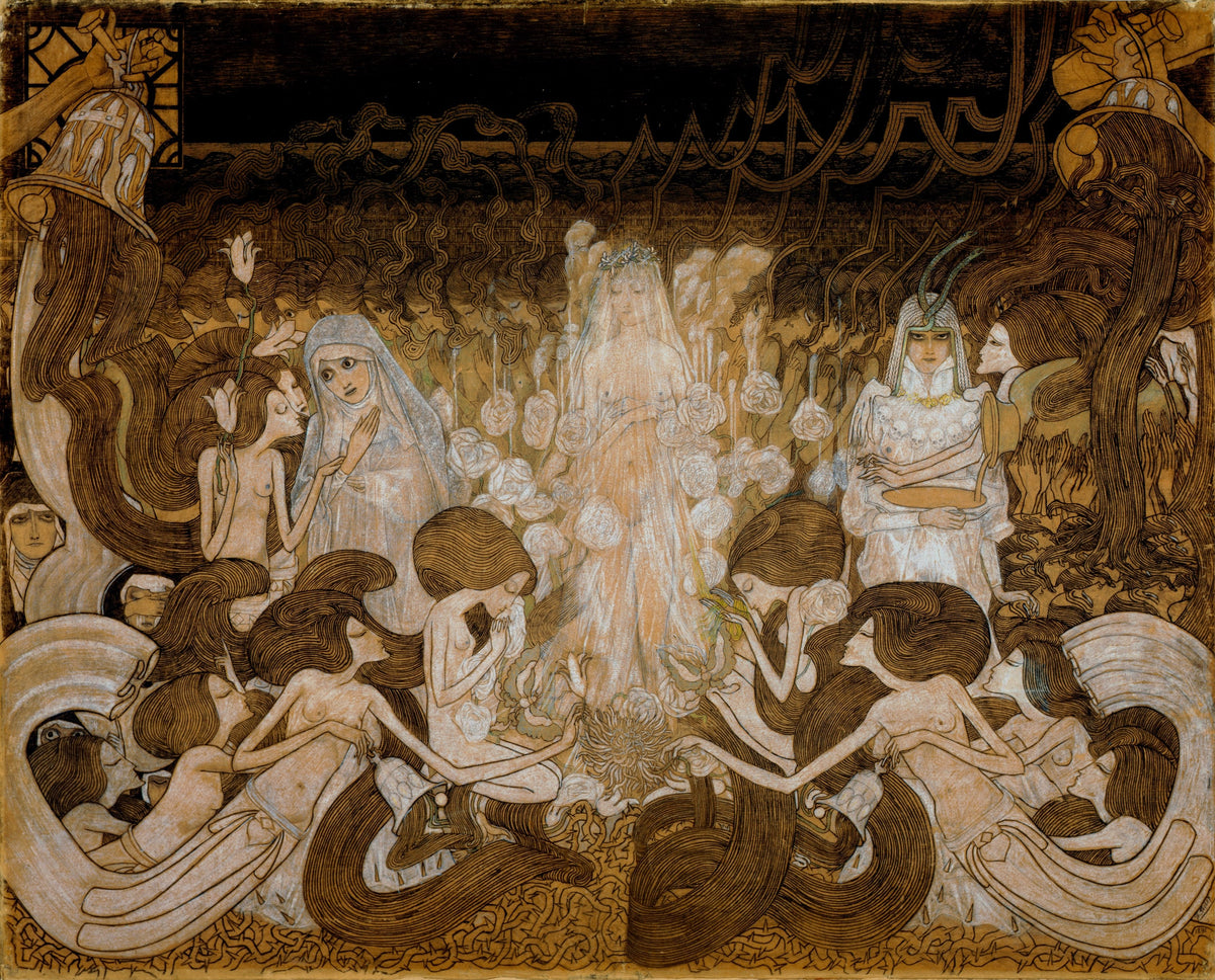 De drie bruiden, Jan Toorop, kunstdruk van willem.