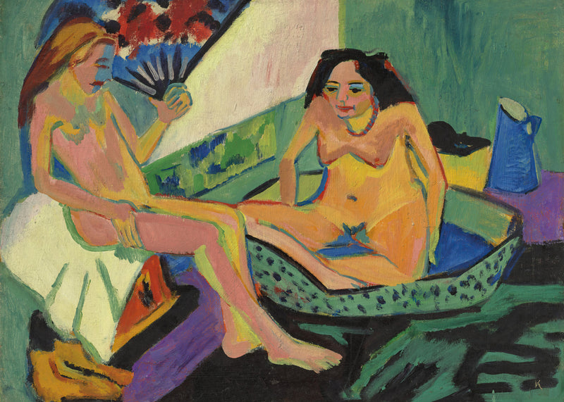 Twee meisjes met badkuip - Zwei Mädchen mit Badewanne