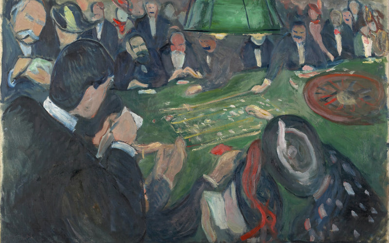 Aan de roulettetafel in Monte Carlo, Edvard Munch, kunstdruk van willem.