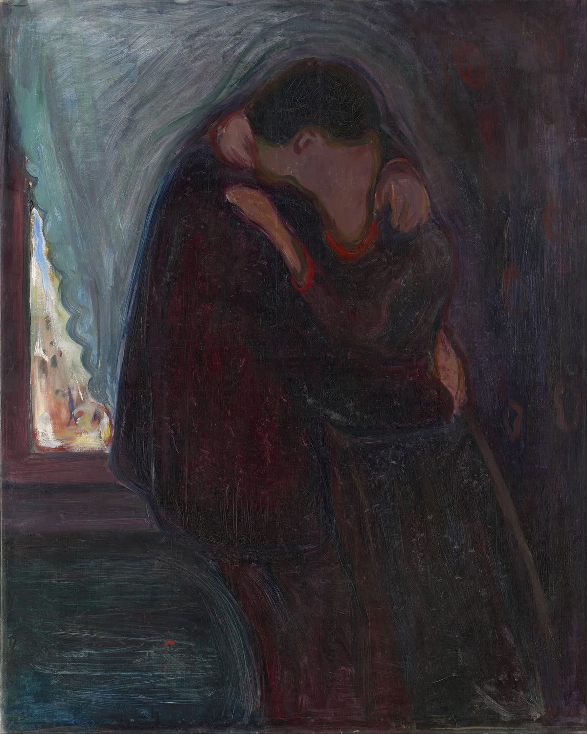 De kus, Edvard Munch, kunstdruk van willem.