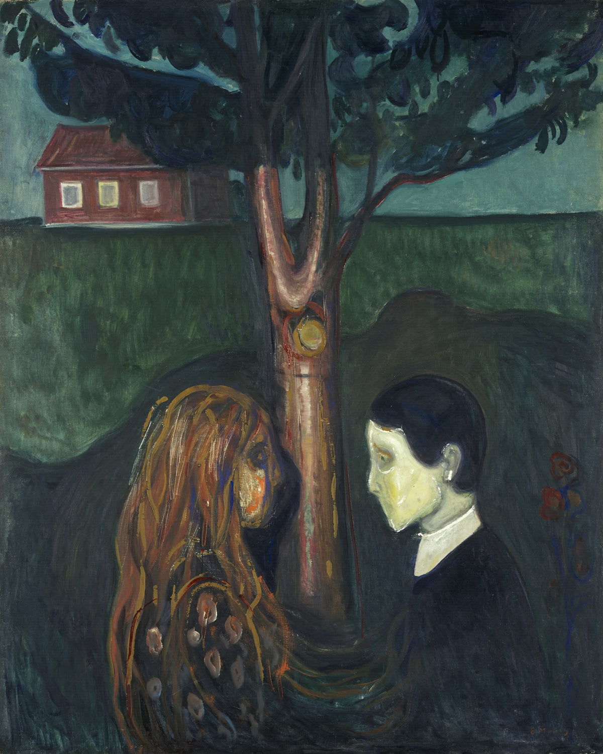 Oog in oog, Edvard Munch, kunstdruk van willem.