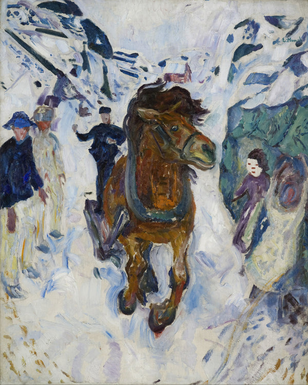 Galopperend paard, Edvard Munch, kunstdruk van willem.