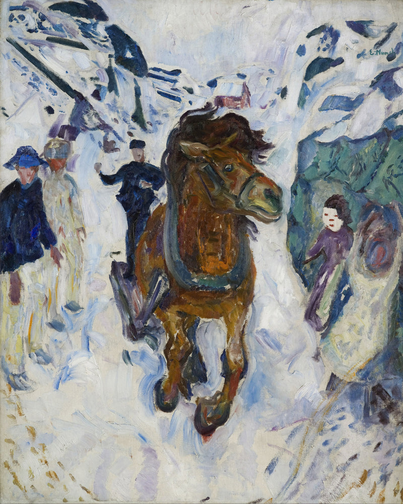 Galopperend paard, Edvard Munch, kunstdruk van willem.